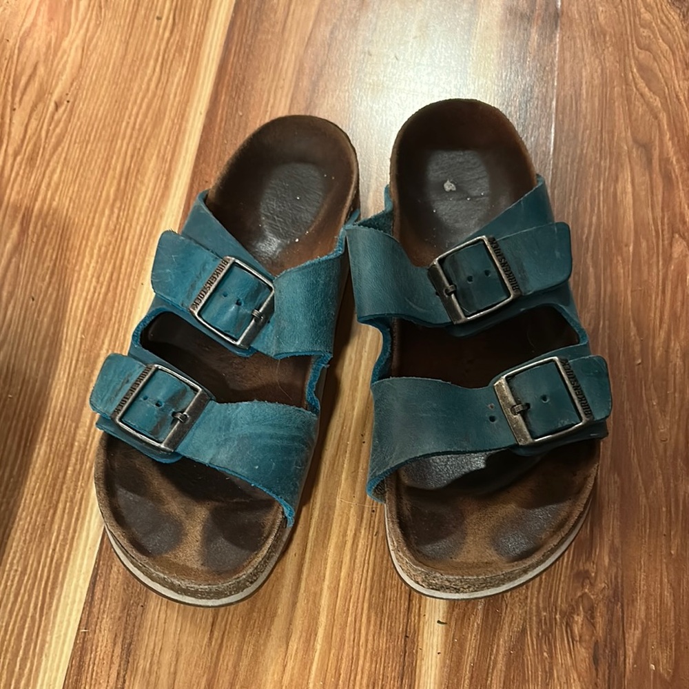 Birkenstock Teal Buckle Sandals